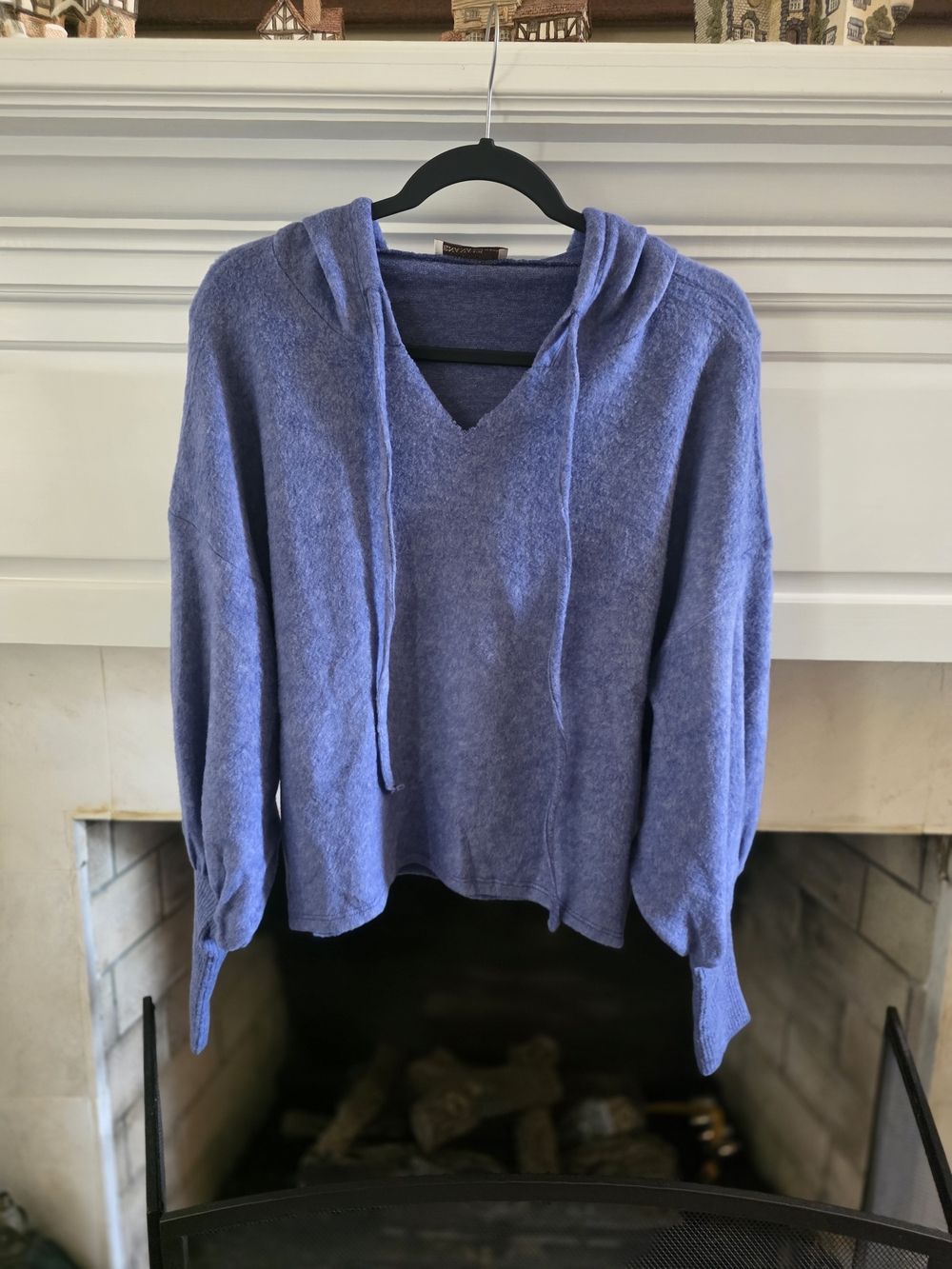 Zenana Outfitters Lilac V-Neck Hooded Sweater